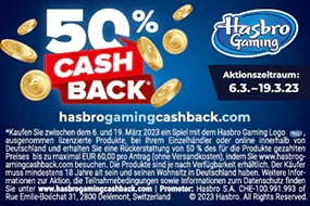 50% Cashback auf Hasbro Gaming