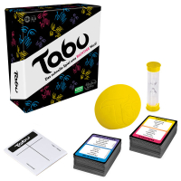 Familienspiel Tabu mit lustigen Begriffen und kreativem...