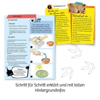 Experimentierkasten zum Züchten von Triops mit verschiedenen Utensilien und Anleitung