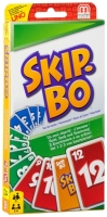 Kartenspiel Skip-Bo mit bunten Karten und Spielanleitung.