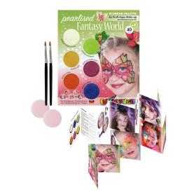 Fantasie-Welt Schminkpalette mit schillernden Farbtönen und glänzendem Finish.