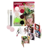 Gruselige Halloween-Schminkpalette mit verschiedenen...