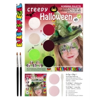 Gruselige Halloween-Schminkpalette mit verschiedenen...