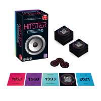 Violettes Musikspiel Hitster mit bunten Tasten und...