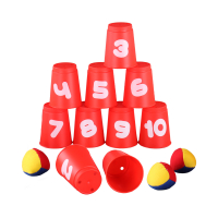 Ballwurfspiel mit 10 Bechern und 3 Bällen für...