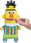 Plüschfigur Bert mit Sorgenfresser-Design aus der Sesamstraße, ca. 34cm groß.
