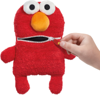 Plüschiger Sorgenfresser Elmo aus der Sesamstraße, 27 cm groß mit bunten Details.