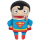 Roter Sorgenfresser mit Superman-Design, 29 cm groß, ideal zum Aufbewahren von Geheimnissen und Sorgen.