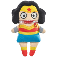 Rote Plüschfigur Wonder Woman mit goldener Krone und...