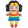 Rote Plüschfigur Wonder Woman mit goldener Krone und weichem, sorgenfressendem Material.