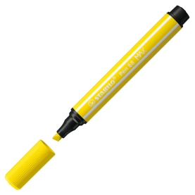 Filzstift Pen 68 Max in Zitronengelb, ideal für kreative Projekte mit kräftiger Farbe und angenehmer Handhabung.