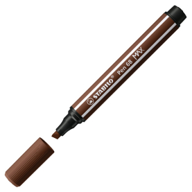 Brauner Filzstift Pen 68 Max mit großer Spitze und intensiver Farbabgabe.