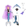 Blaue Puppe aus der Mermaidz Serie mit lila Haaren und Meerjungfrauen-Outfit.