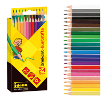 Bunte 24er Packung dreikantiger Buntstifte aus holzfreiem...