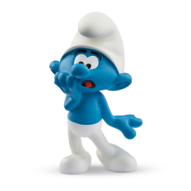 Blauer Schlumpf-Figur Angsthase von Schleich mit detailreicher Gestaltung und hochwertiger Verarbeitung.