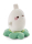 Plüschiger Molang-Hase auf einem Kleeblatt, 12 cm groß.