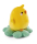 Plüschiges NICI Molang Küken Piu Piu auf einem Kleeblatt.