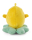Plüschiges NICI Molang Küken Piu Piu auf einem Kleeblatt.