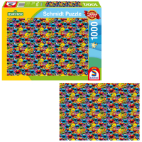 Buntes Puzzle mit Sesamstraße-Motiv und 100 Teilen.