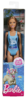 Barbie-Beach-Puppe im Sortiment, verschiedene Designs mit bunten Badeanzügen und weichen Haaren