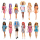 Modische Barbie Fashionistas Puppe im Sortiment mit verschiedenen Outfits und Accessoires.