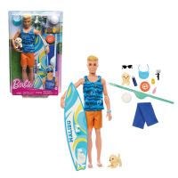 Bunte Barbie Surf Puppe mit Ken und Hund, inklusive...