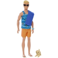 Bunte Barbie Surf Puppe mit Ken und Hund, inklusive Zubehör