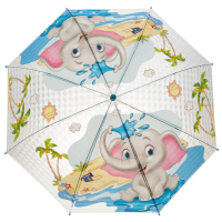 Buntes Regenschirm mit Elefantenmotiv, Durchmesser 83x66cm, automatisch öffnend und schließend.