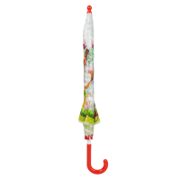 Bunter Regenschirm mit Löwenmotiv, automatischem Öffnungsmechanismus und 83x66cm Durchmesser.