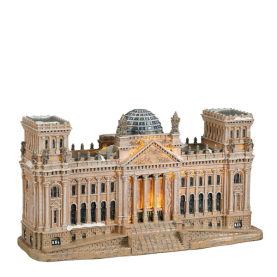 Modell des Reichstagsgebäudes, Maße 31x17,5x11,5cm, mit Beleuchtung.