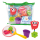 Buntes 7-teiliges Badespielzeug-Set für Kinder mit verschiedenen Tieren und Formen.