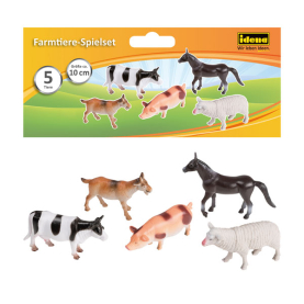 Idena Farmtier-Set 5 Figuren Aus Kunststoff | Je Ca. 10 Cm Groß | Für Badewanne, Sandkasten & Kinderzimmer