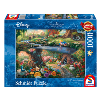 Blaues T-Shirt mit Alice im Wunderland Motiv in...
