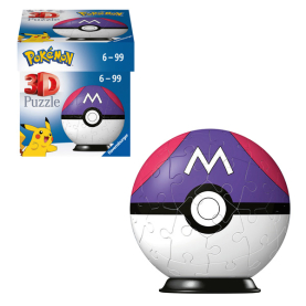 3D Puzzleball mit 54 Teilen von Pokémon im Meisterball-Design.