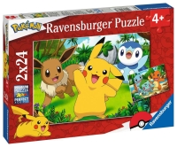 Puzzle mit 2x24 Teilen - Pokémon Pikachu und seine...
