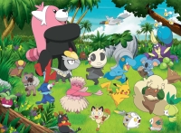 Puzzle mit 300 Teilen und Motiv wilder Pokémon.
