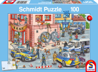 100-teiliges Puzzle Polizeieinsatz mit detailreichem...