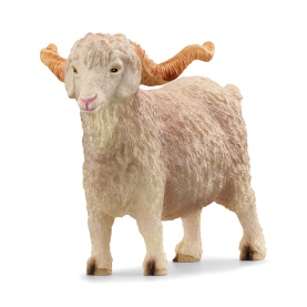 Brauner Schleich Farm World Angoraziegenbock Figur aus Kunststoff, 6,9 cm groß.