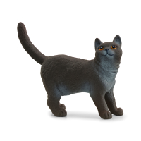 Graue Katzenfigur aus Kunststoff mit realistischem Design...