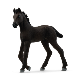 Schwarzes Friese-Fohlen aus der Schleich Horse Club Kollektion, 8,7cm groß und detailgetreu gestaltet.