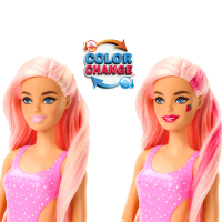 Barbie Pop Reveal Juicy Fruits Erdbeerlimonade - Puppe mit fruchtigem Outfit und Accessoires, die Farbwechsel-Effekte enthüllen