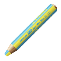Gelber und cyanblauer Woody 3in1 Duo Buntstift, ideal...