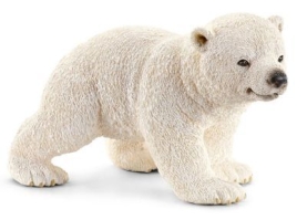 Braunes Wild Life Eisbärjunges Figur aus Kunststoff, 4cm groß, realistische Details und handbemalt.