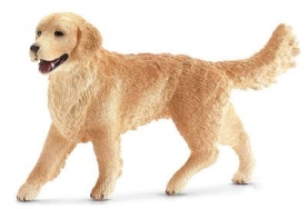 Braune Golden Retriever Hündin Figur aus der Schleich Farm World Kollektion, 5 cm groß.