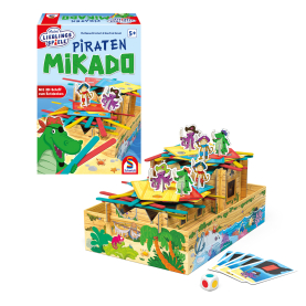 Holz-Mikadospiel mit Piratenmotiv für die ganze Familie.