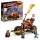 Rotes LEGO Ninjago Kais Mech Bike Spielzeug mit beweglichen Teilen und Minifigur.