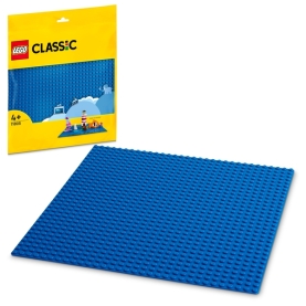 Blaue LEGO Bauplatte für kreatives Bauen von LEGO-Modellen.