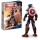 Captain America Lego Figur aus der Marvel Super Heroes Serie mit detailreicher Gestaltung und beweglichen Armen.