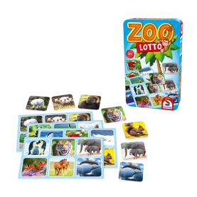 Pädagogisches Memo Zoo Lotto Spiel mit bunten Tiermotiven für Kinder ab 3 Jahren.