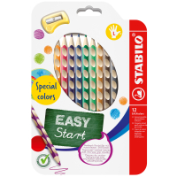 12er Set bunte Easycolors Buntstifte mit Spitzer, ideal...